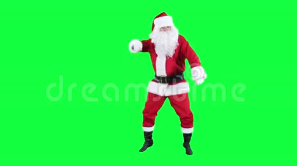 圣诞老人跳舞彩键绿色屏幕视频的预览图