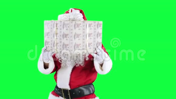圣诞老人带礼品盒彩色键绿色屏幕视频的预览图