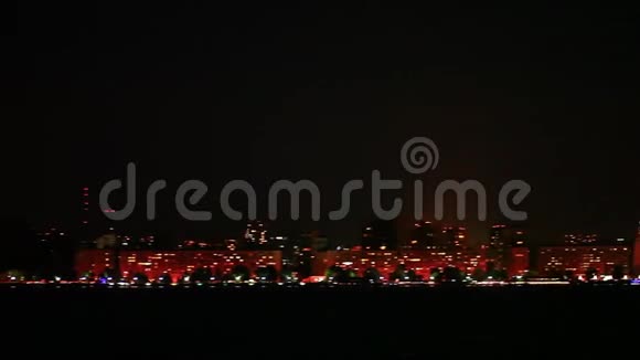 城市景观天际线夜桥1080高清小区全景交通视野大城市视频的预览图