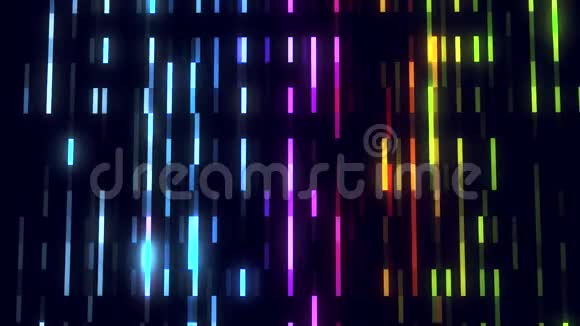 彩色发光数字霓虹灯线VJ循环运动背景V2视频的预览图