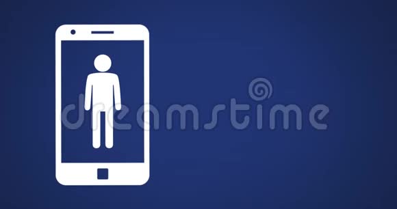 智能手机屏幕上男性形状图标颜色为4k视频的预览图