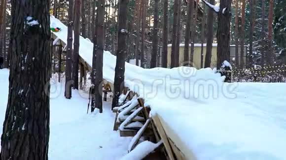 小女孩骑着一根管子在冰冷的山上这个女孩真的很喜欢骑在充气雪橇上女孩笑了笑并得到了来自视频的预览图