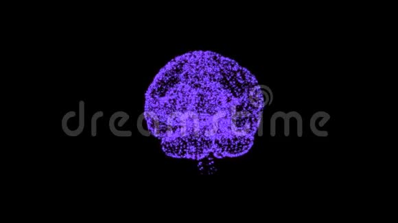 人类智力的概念黑色背景下人类大脑转身的抽象蓝色模型视频的预览图