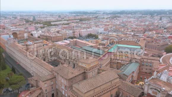 罗马梵蒂冈博物馆鸟瞰图视频的预览图