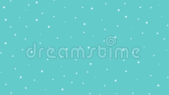 圣诞运动背景蓝色背景上有白色雪花的雪视频的预览图