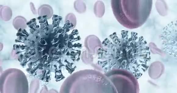 冠状病毒病毒病毒或细菌细胞的特写视频的预览图
