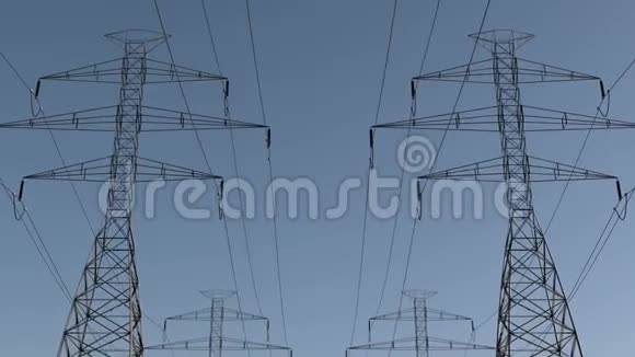 空中的电线和电线塔能源节约概念视频的预览图