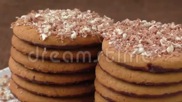 带巧克力的圆饼干视频的预览图