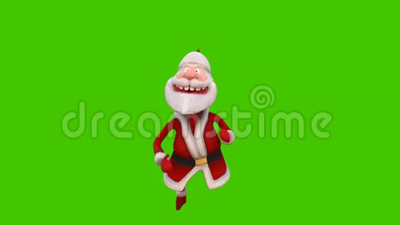 快乐的圣诞老人圣诞节的概念在绿色屏幕前循环动画视频的预览图