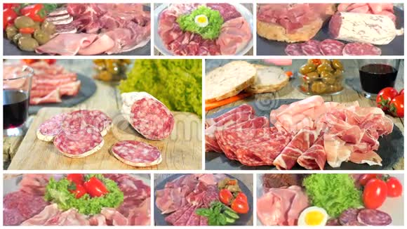 意大利腌制肉盘拼贴视频的预览图