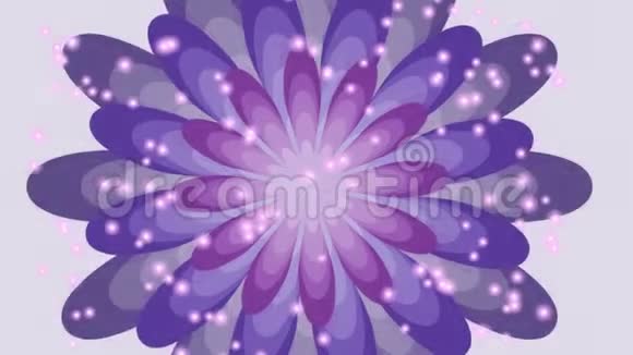 幻想花头有模糊的粒子灯紫色花特写主题冥想化妆品产品视频的预览图