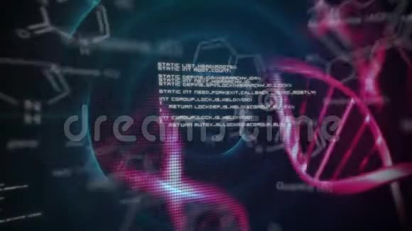 带有黑色背景白色数据的DNA蓝光环视频的预览图