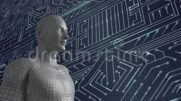 三维人体模型和移动微芯片背景视频的预览图