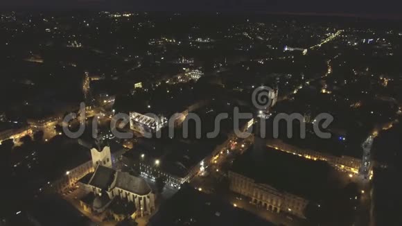 乌克兰老城利沃夫之夜视频的预览图