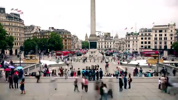 伦敦时光流逝特拉法加广场游客喜爱的地方视频的预览图