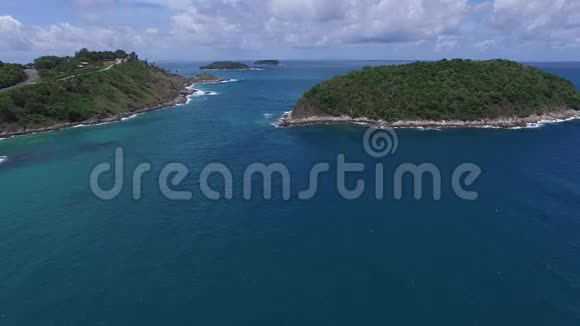美妙的泰国海岸和放松的假期从直升机视频的预览图