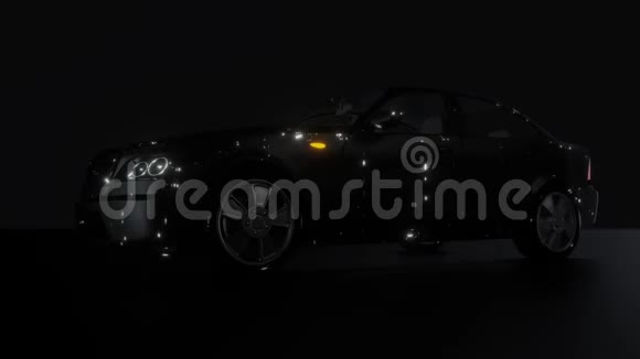黑色无品牌汽车黑暗背景视频视频的预览图