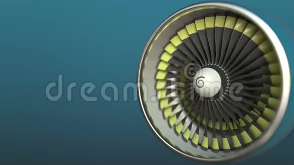 飞机涡轮发动机可循环三维动画视频的预览图