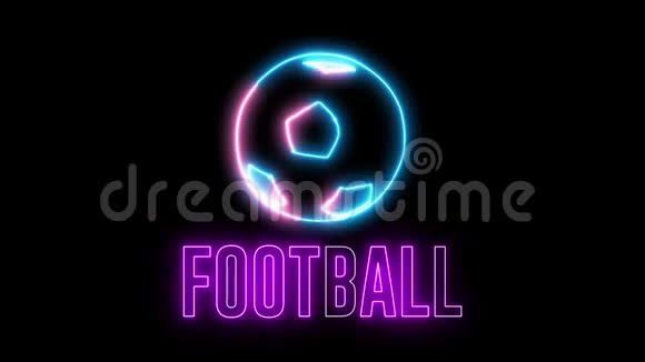 霓虹灯足球球和文字足球视频的预览图