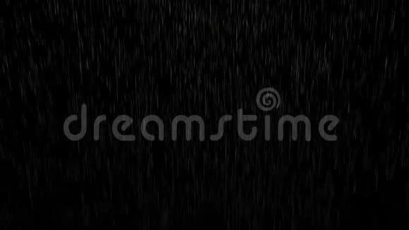 4K强降雨黑色背景阿尔法哑光视频的预览图