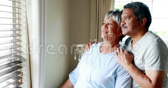 年长夫妇透过窗户看4K视频的预览图