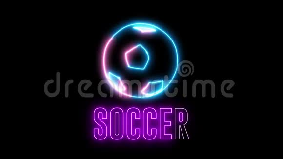 霓虹灯足球和文字SOCCER视频的预览图