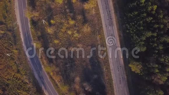 自然在森林附近的高速公路上飞行视频的预览图