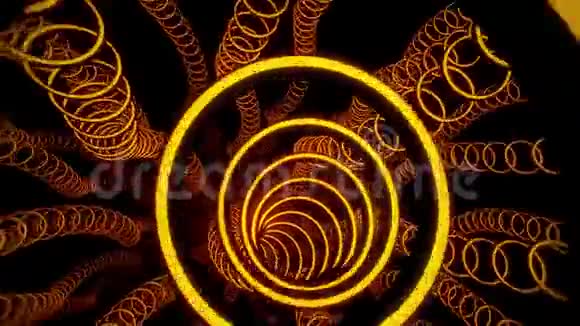 3D橙色科幻发光电路VJ循环运动背景视频的预览图
