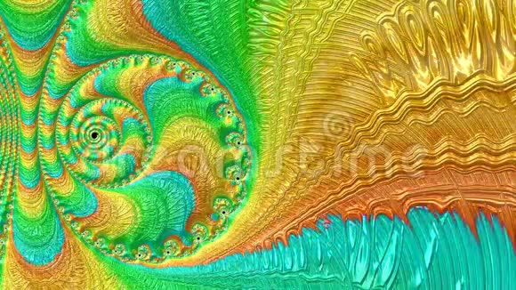 色彩变化的彩虹彩色纹理螺旋分形视频的预览图