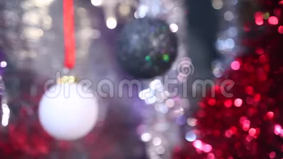 圣诞节和新年装饰摘要模糊的博克假日背景视频的预览图