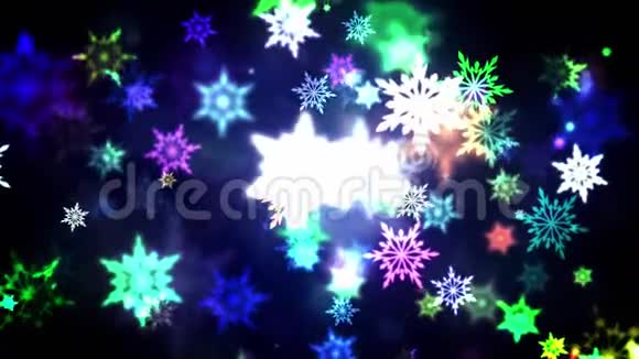 五颜六色的雪花视频的预览图