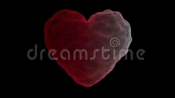 红心颗粒搏动心跳爱情的象征情人节的概念视频的预览图