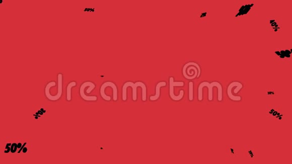 折扣飞向相机红色背景黑色数字广告广告利益视频的预览图