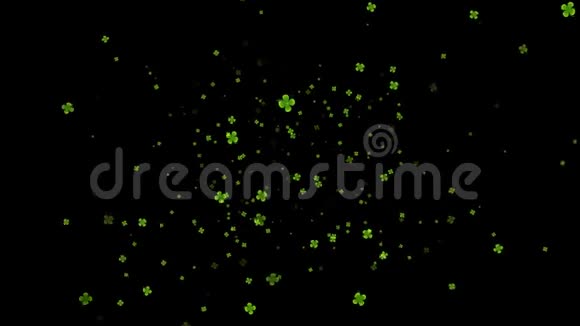 圣帕特里克节的背景绿色4叶草视频的预览图