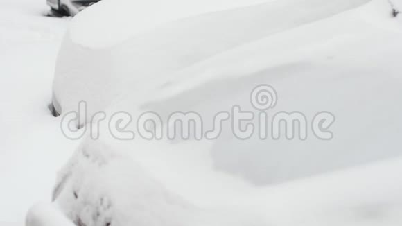 汽车在停车时被积雪覆盖视频的预览图