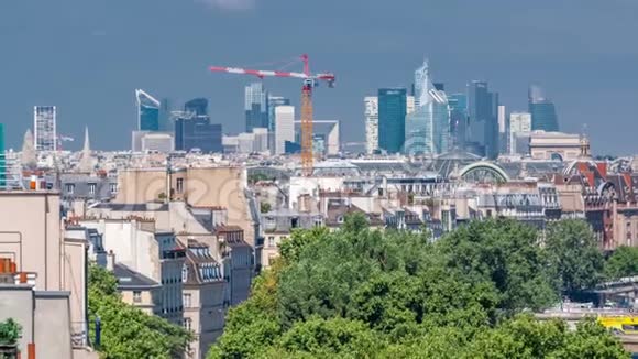 巴黎时间的全景从阿拉伯世界研究所阿拉贝建筑的观点法国视频的预览图