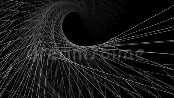 慢螺旋白黑运动图形设计线架模型视频的预览图