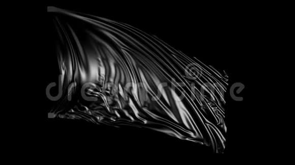 黑色织物在缓慢运动织物在风中发展得很顺利视频的预览图