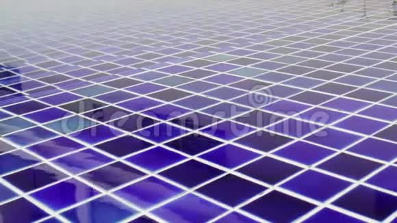 游泳池蓝色马赛克瓷砖地板视频的预览图