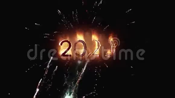2020年在黑色背景上的火焰中视频的预览图