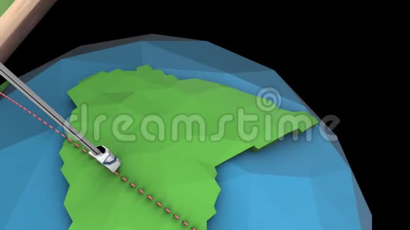 太空升降机锚定大陆旋转动画视频的预览图