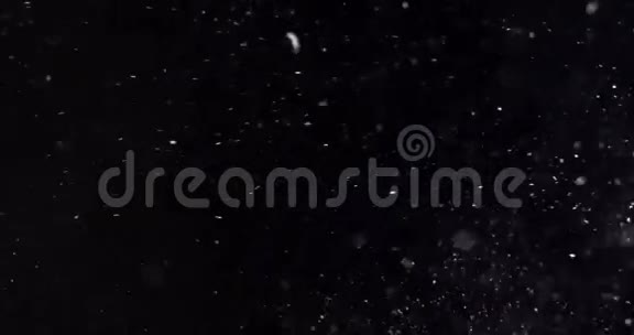 抽象尘雾粒子在黑色背景下运动视频的预览图