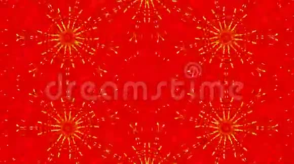 曼陀罗明亮的灯光控制着精致色彩的运动有着美丽的花朵形状红色的背景视频的预览图