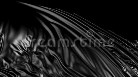 黑色织物在缓慢运动织物在风中发展得很顺利视频的预览图
