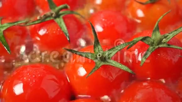 烤樱桃西红柿用大叶片拍摄视频的预览图