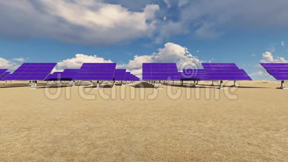 沙漠里的太阳能发电厂视频的预览图