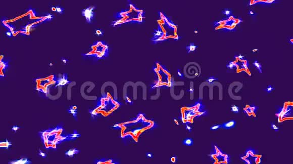 美丽的抽象的光芒明亮的光线用星星的波浪蓝色的背景排列出微妙的彩色动作视频的预览图