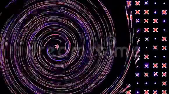 明亮的光调节光波的运动五颜六色在黑色的背景下视频的预览图