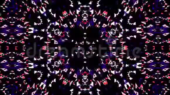抽象明亮的光线调节五颜六色的花黑色的背景的运动视频的预览图