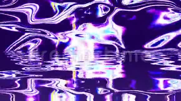 明亮的光线用流动的水波黑色的背景来调节微妙的彩色运动视频的预览图